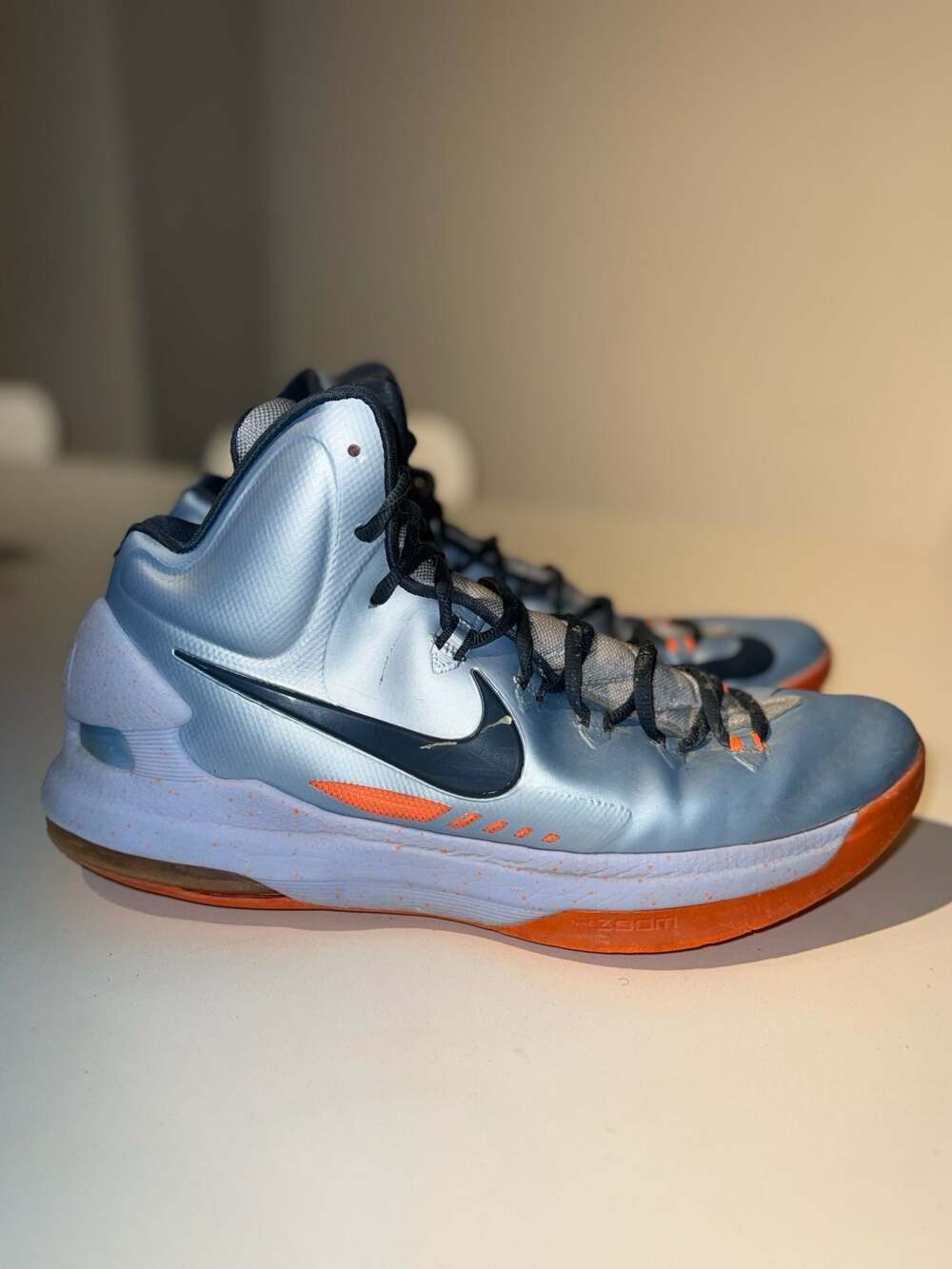 Nike KD 5 'Ice Blue' Total Orange Basketball Shoes 554988-400